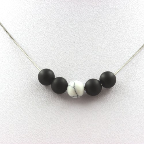 Collana perle onice nero - collana,