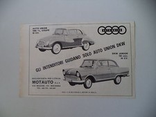 advertising Pubblicità 1960 AUTO UNION 1000 S COUPE'/DKW JUNIOR 750