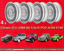 4 cerchi acciaio Citroen 2CV