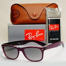 Ray-Ban Occhiali da sole polarizzati nuovi Wayfarer grigio viola RB 2132 6606/M3 58 mm larghi