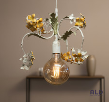 Lampadario classico artigianale in ferro battuto per cucina ingresso 1 luce e14