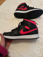 Nike Air Jordan 1 Mid Black Siren Red - Taglia 37.5 - usate una sola volta