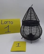 Lanterna porta candela in fil di metallo nera