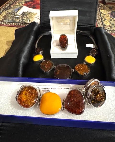 Set ambra vintage collana - ambra,