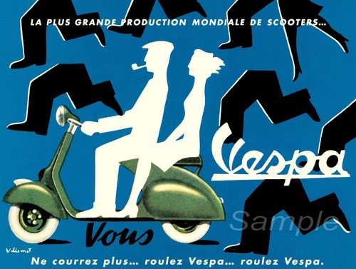 Poster pubblicitario vespa - a4,