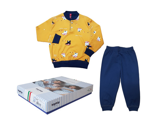 Pigiama lungo serafino - , borlato