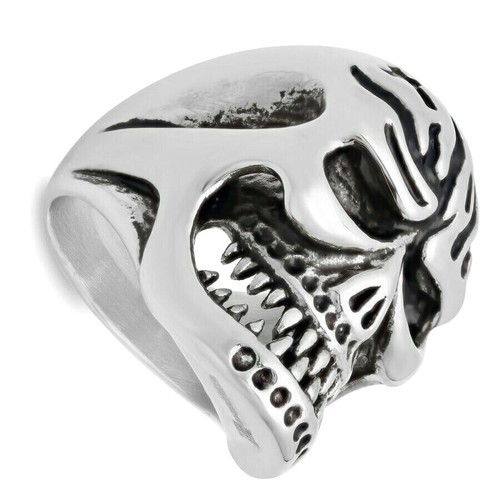 Acciaio uomo skull ring oro - acciaio, da