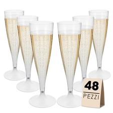 FLUTE SET 48 PZ IN PLASTICA TRASPARENTE IN CONFEZIONE DA 6 PEZZI L'UNA