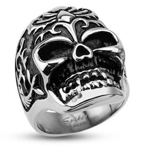 Anello teschio power tribal - anello,