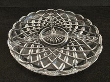 Vintage Antipastiera in Cristallo a 3 Scomparti Rotonda Anni 70