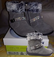 Scarponcini anfibi stivale scarpa bambina pelle PRIMIGI 65211 grigio