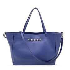 Autentica borsa a tracolla Valentino Garavani in pelle blu Rockstud Tote Bag