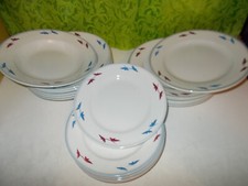 SERVIZIO 18 PIATTI 6 FONDI 6 PIANI 6 FRUTTA CERAMICA GALVANI PORDENONE AEROGRAFO