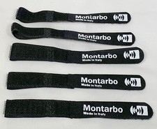 Set 5 PZ di Fascette Velcro fermacavi con logo Montarbo per cavi, diam. 25mm