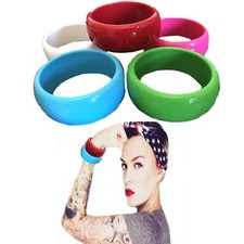 BRACCIALETTO SCHIAVA RIGIDO IN PLASTICA COLORATA DA DONNA 