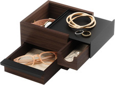 Mini Stowit Portagioie, Legno Di Hevea, Nero/Noce, 17 X 11 X 16.51 Cm