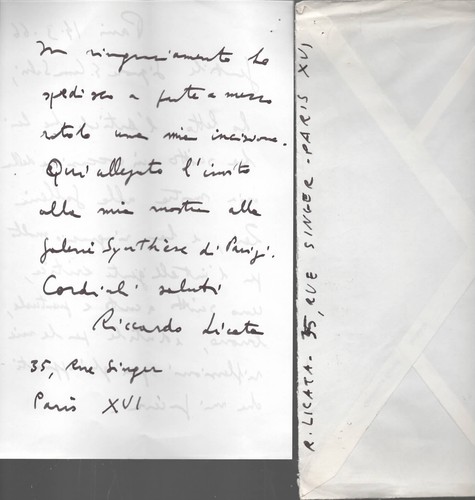 Lettera autografa riccardo - autografa,