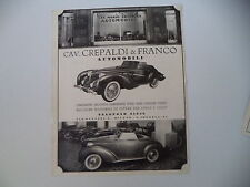 advertising Pubblicità 1940 AUTOMOBILI CREPALDI - CONCESSIONARIA GARAVINI TORINO