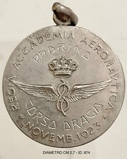 REGIA ACCADEMIA AERONAUTICA MEDAGLIA ARGENTO PADRINO CORSO DRAGO NOVEMBRE 1923