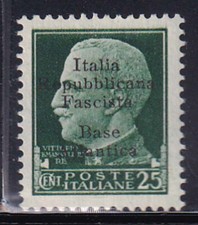 N091 BASE ATLANTICA – 25 c. verde sovr. n. 9 – MNH**