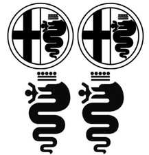 Kit 4 Adesivi Compatibile Alfa Romeo Stelvio Giulia 146 156 159 Mito Giulietta