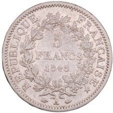 Francia 5 Franchi 1848 Argento