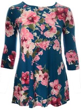 Top tunica donna blu rosa