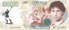 100.000 lire della Lega Nord Pontida 2 giugno 1996