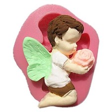 Stampo Silicone Angelo Bimbo Fiore tra Le Mani Sapone Gesso Uso L.21368