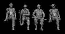 Peddinghaus-Modellismo Stampa 3D 1:72 72F98 4 Soldati USA Seduti in Vietnam