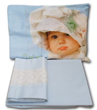 Completo Lenzuola VALERIE. Passeggino - carrozzina. Puro Cotone. 0.9 Baby White.