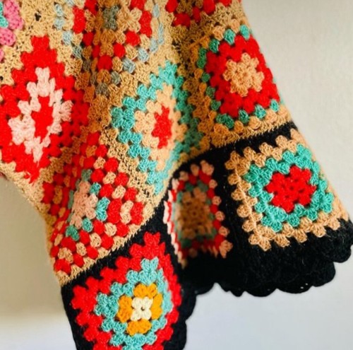 Vintage granny square - vintage, afgano