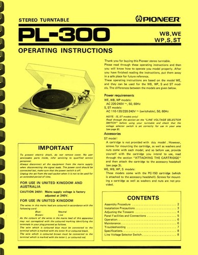 Pioneer 300 giradischi - pioneer,