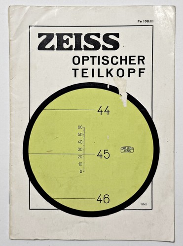 Optik carl zeiss - zeiss, jena