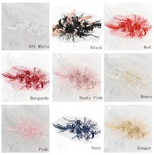 Abito Da Sera In Pizzo Con Applicazioni Ricamate E Perline Motivo Fai Da Te 1PC