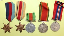 5 Genuine WWII Medal Set