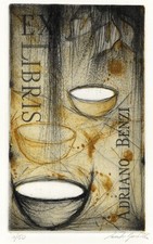  BRACCHITTA SANDRO "EX LIBRIS ADRIANO BENZI"  1998 - Carborundum - Collezionismo