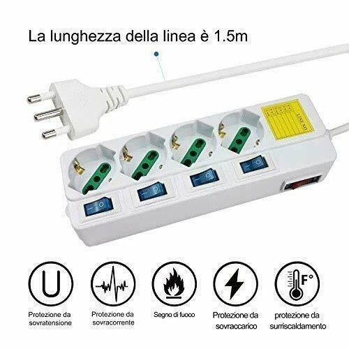 Multipresa con interruttori - interruttori, e