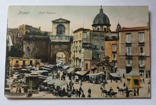 Cartolina napoli porta - napoli, capuana