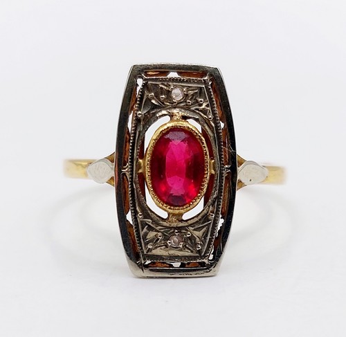 Anello art deco - oro, 18k