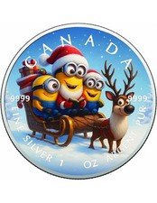MINIONS' MERRY SLEIGH RIDE 1 oz moneta argento 5$ Canada 2025