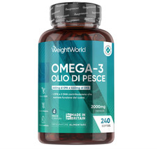 Omega 3 Olio di Pesce da 2000mg, 660mg EPA e 440mg DHA, Integratore Omega3 Fish