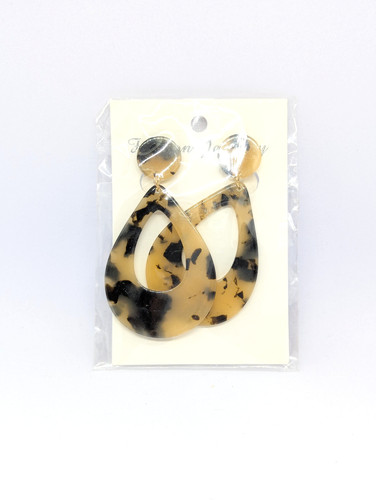 Orecchini clip goccia resina - clip,