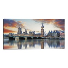 Quadro stampa su tela con vernice effetto dipinto - panorama londra