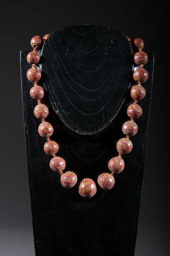Collana perle terracotta - collana,