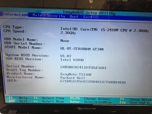 Packard bell easynote ts11 - bell,