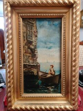 Dipinto olio su tavola marina