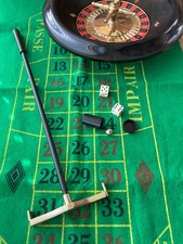 Mini Roulette, gioco da tavolo, base in panno verde a libera installazione, raro