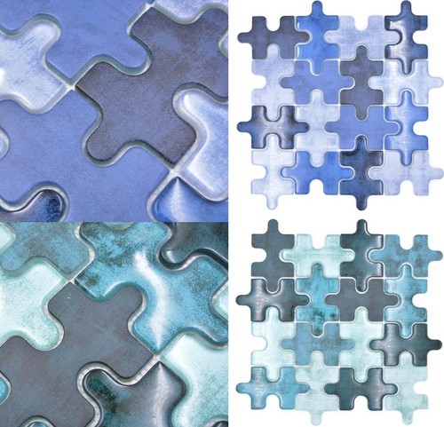 Pezzi mosaico vetro blu - di,