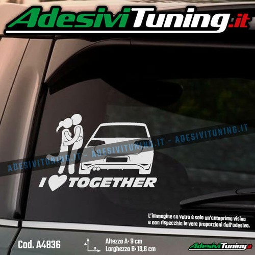 Adesivo love together vw - adesivo,
